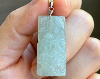 Certified Natural Grade A Icy Highly Translucent Wuji Jadeite Wu