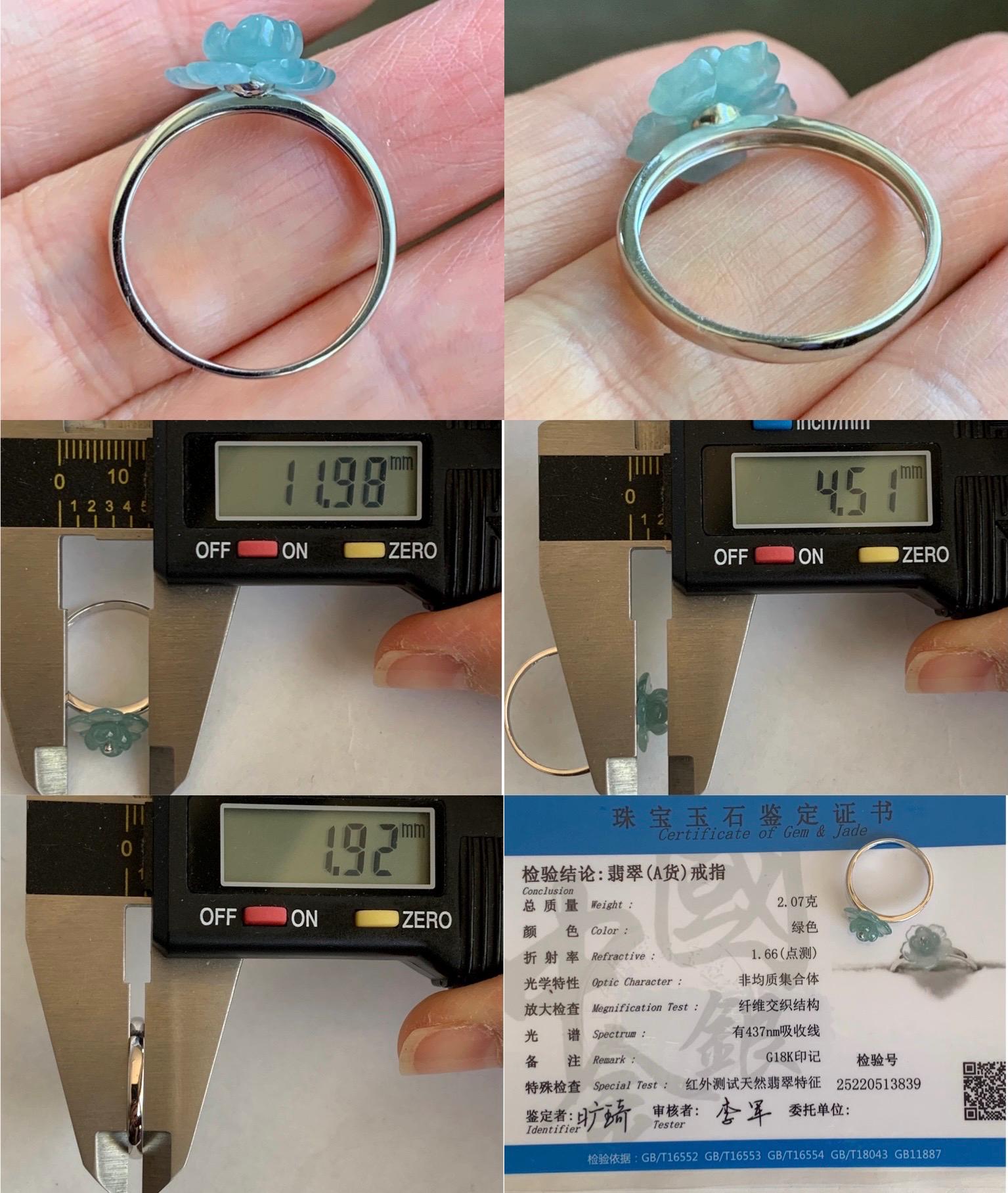 認定天然グアテマラ氷のような高半透明ライトブルー翡翠ジェダイト蓮の