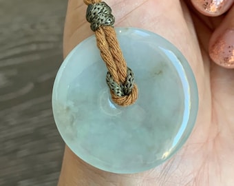 Natural Grade A Icy Translucent Pastel Green Jade Jadeite Ping an