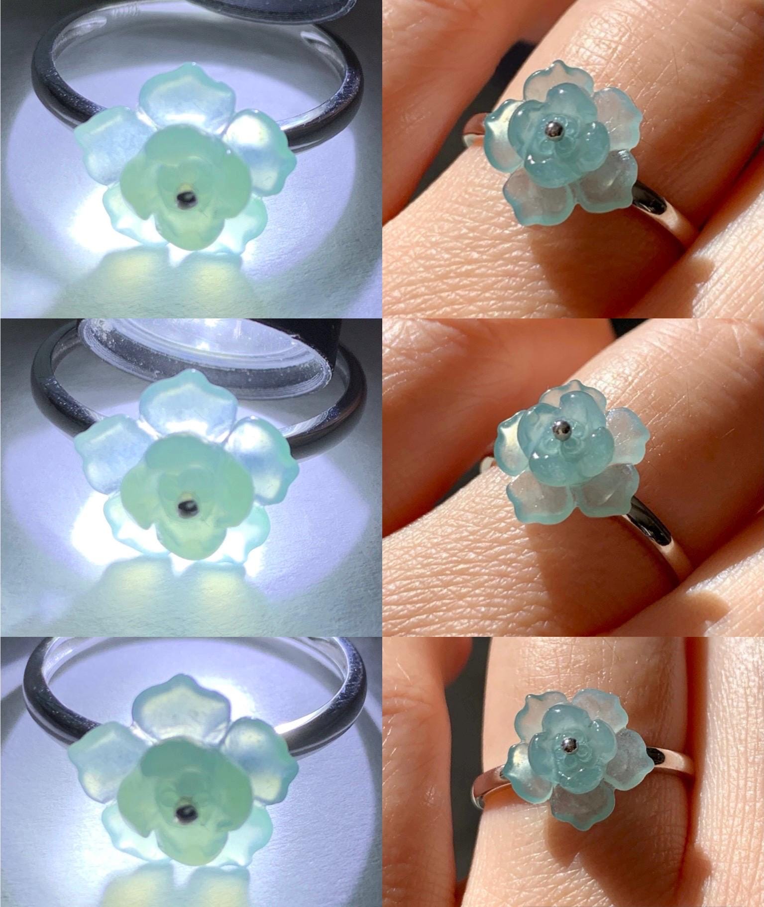 認定天然グアテマラ氷のような高半透明ライトブルー翡翠ジェダイト蓮の