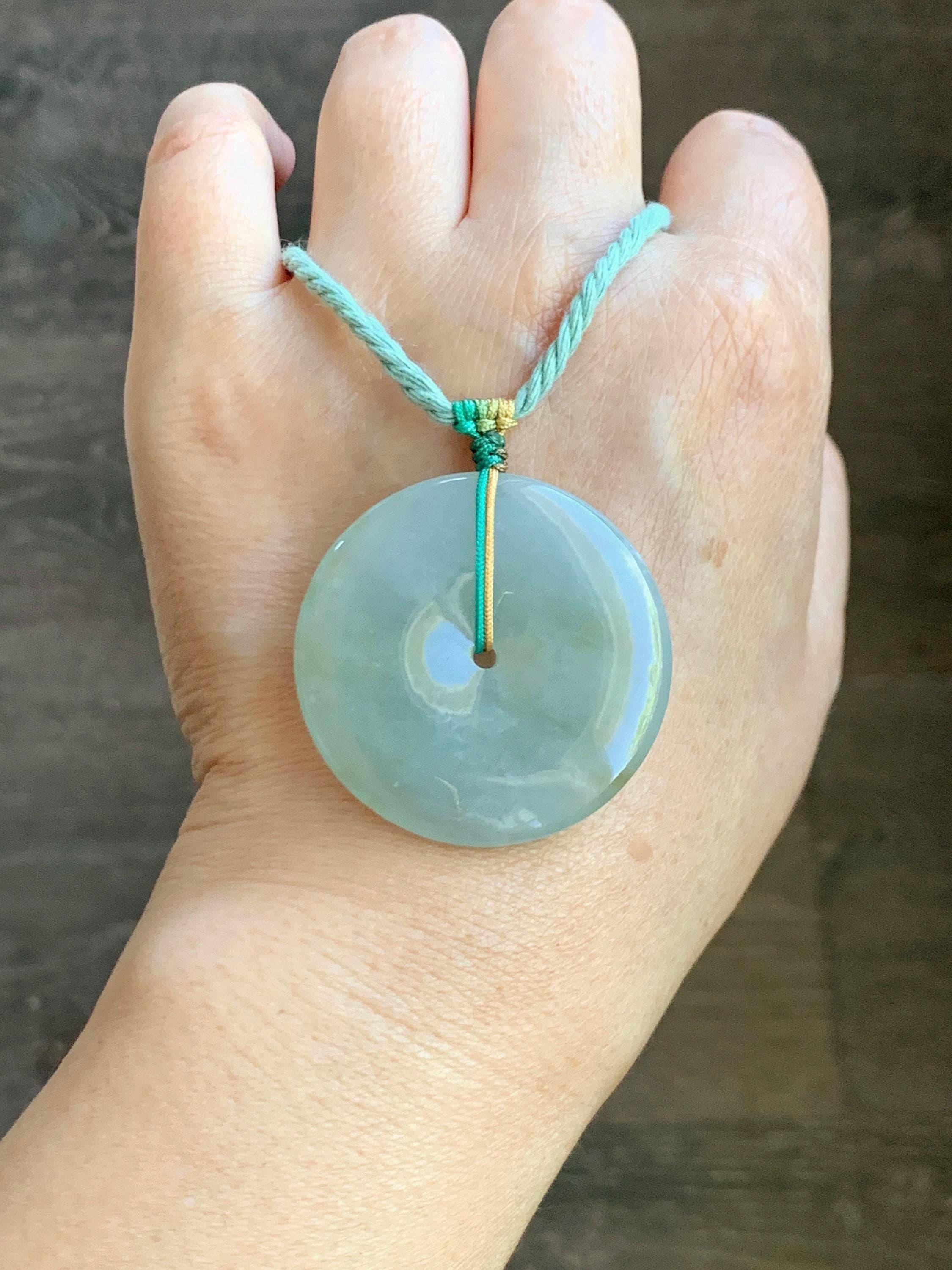 Natural Grade A Icy Translucent Pastel Dusty Green Jade Jadeite 