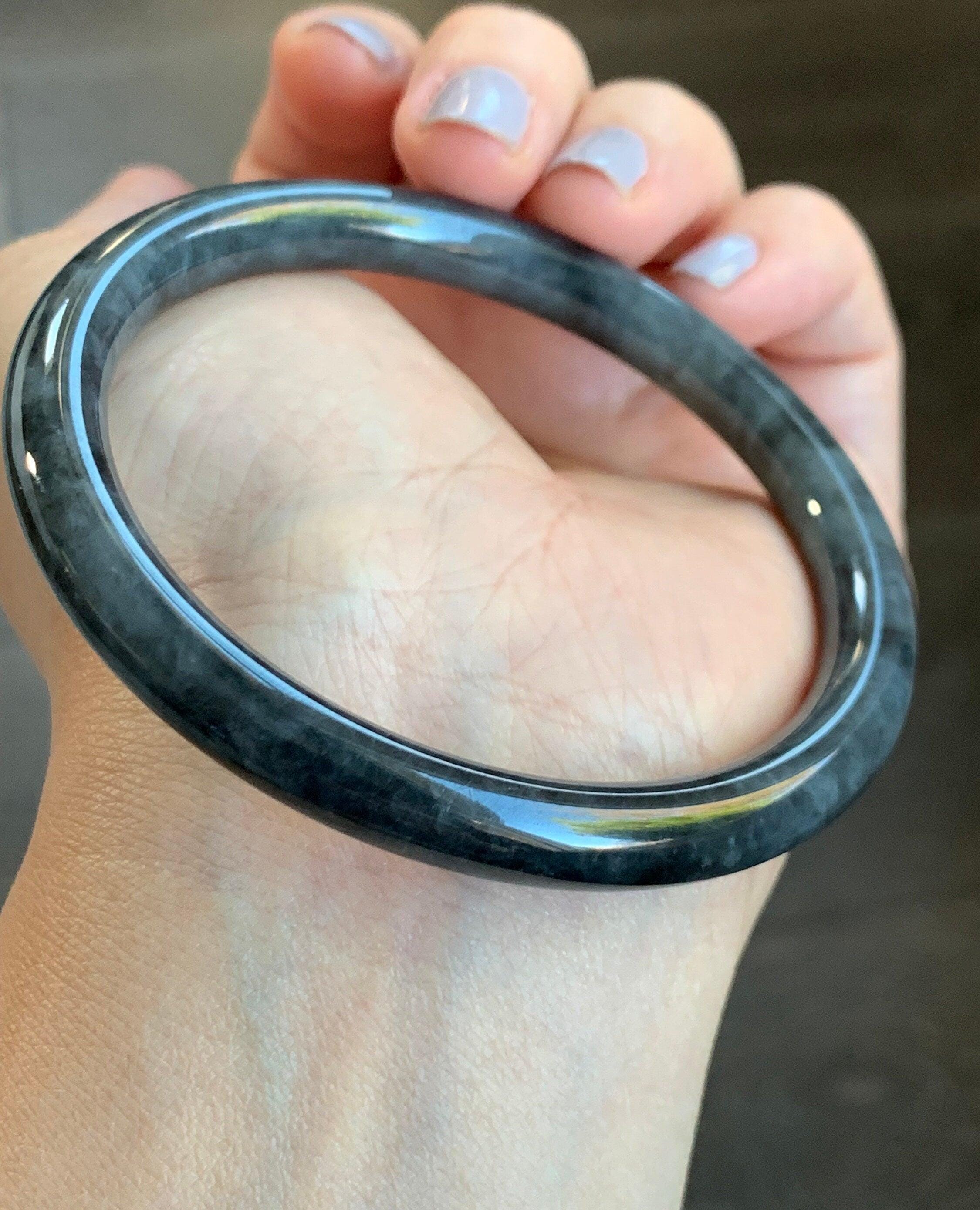 Certified Grade A Natural Icy Highly Translucent Dark Wuji Jade