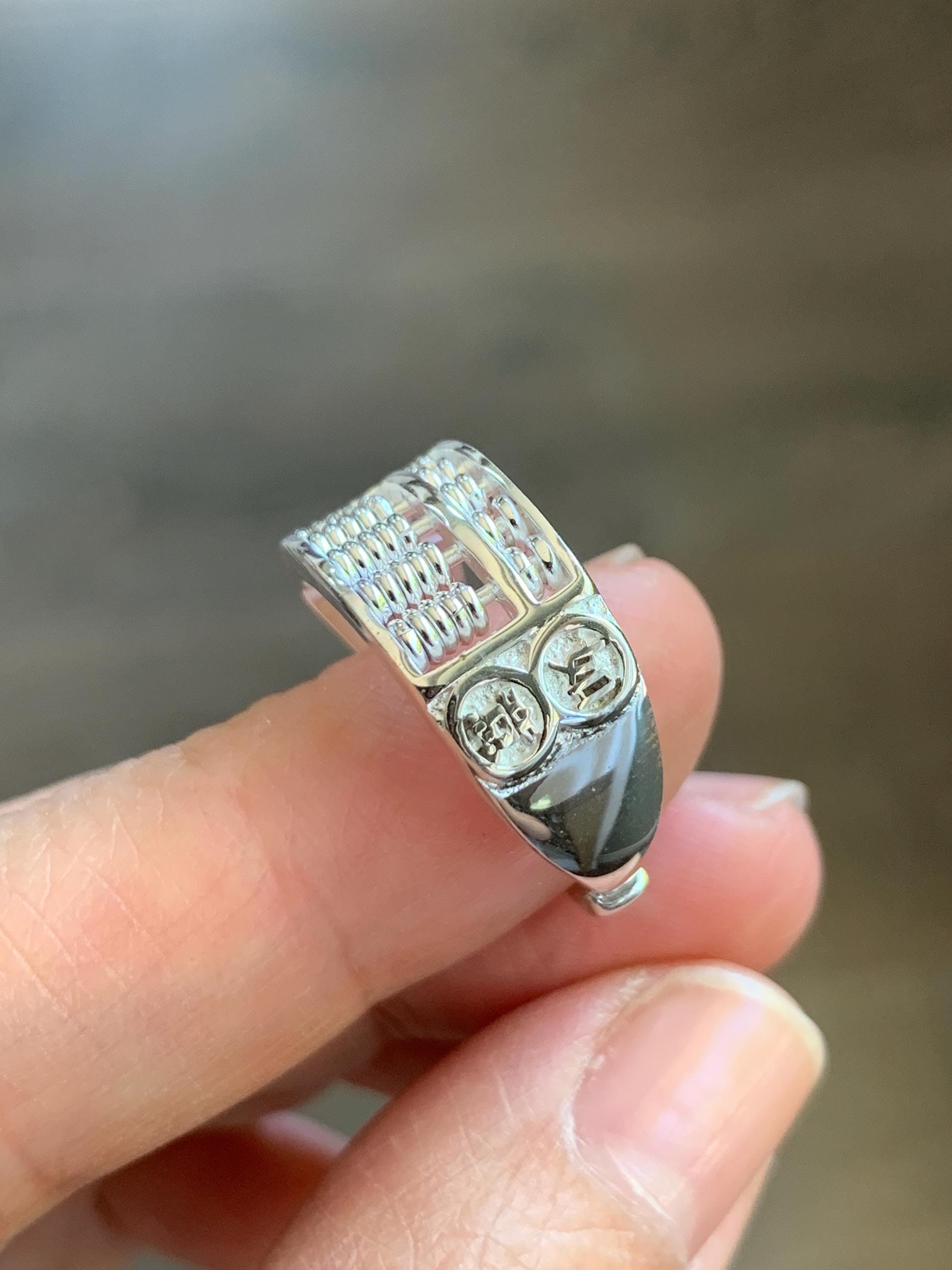 Solid 999 Sterling Silver Abacus Ring Size 8 Adjustable 6 Solid 999 Sterling Silver Abacus Ring Size 8 Adjustable 6