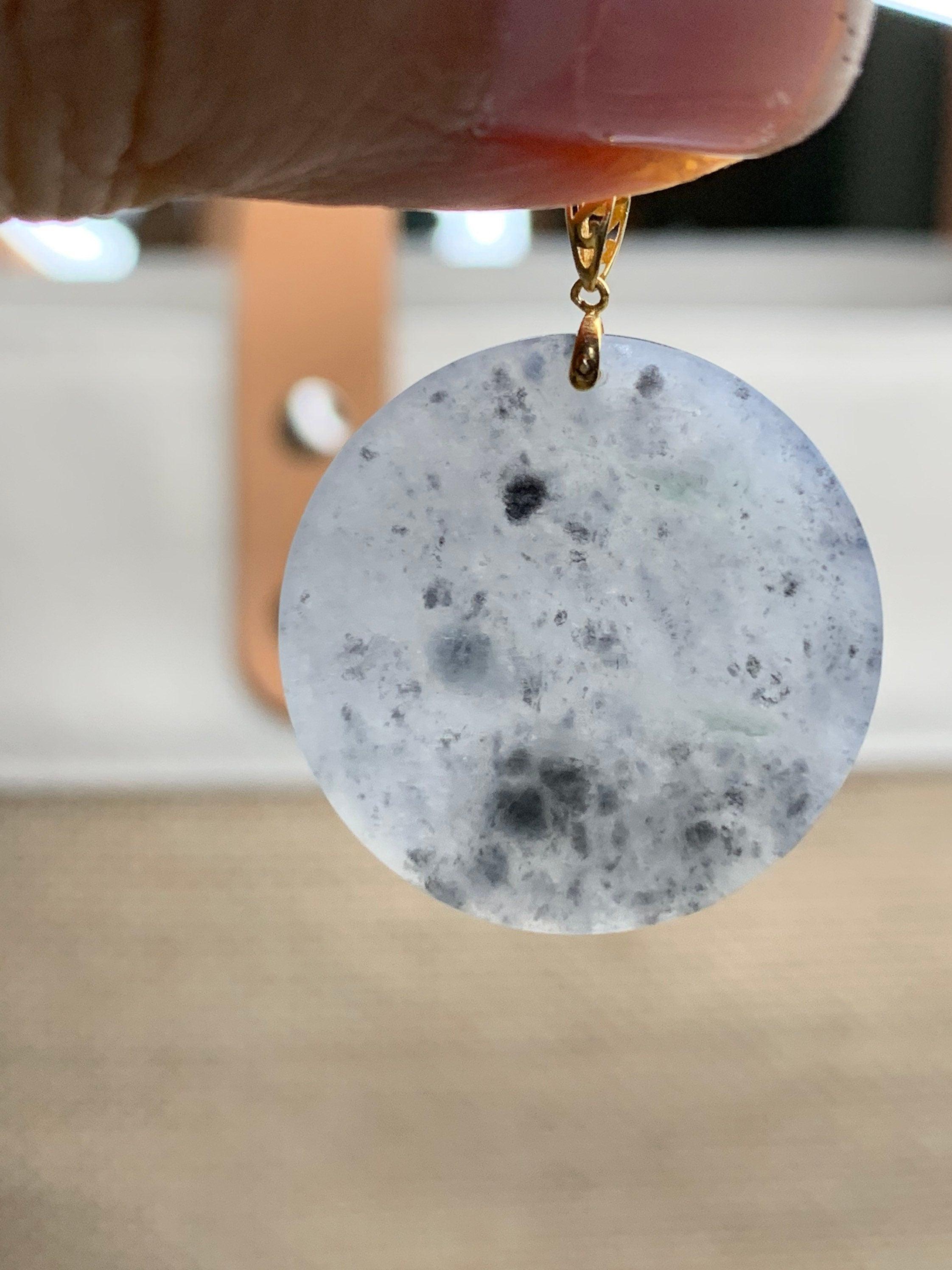 天然グレード A 氷半透明 Wiji ジェダイト ディスク Wu Shi Pai 祝福の