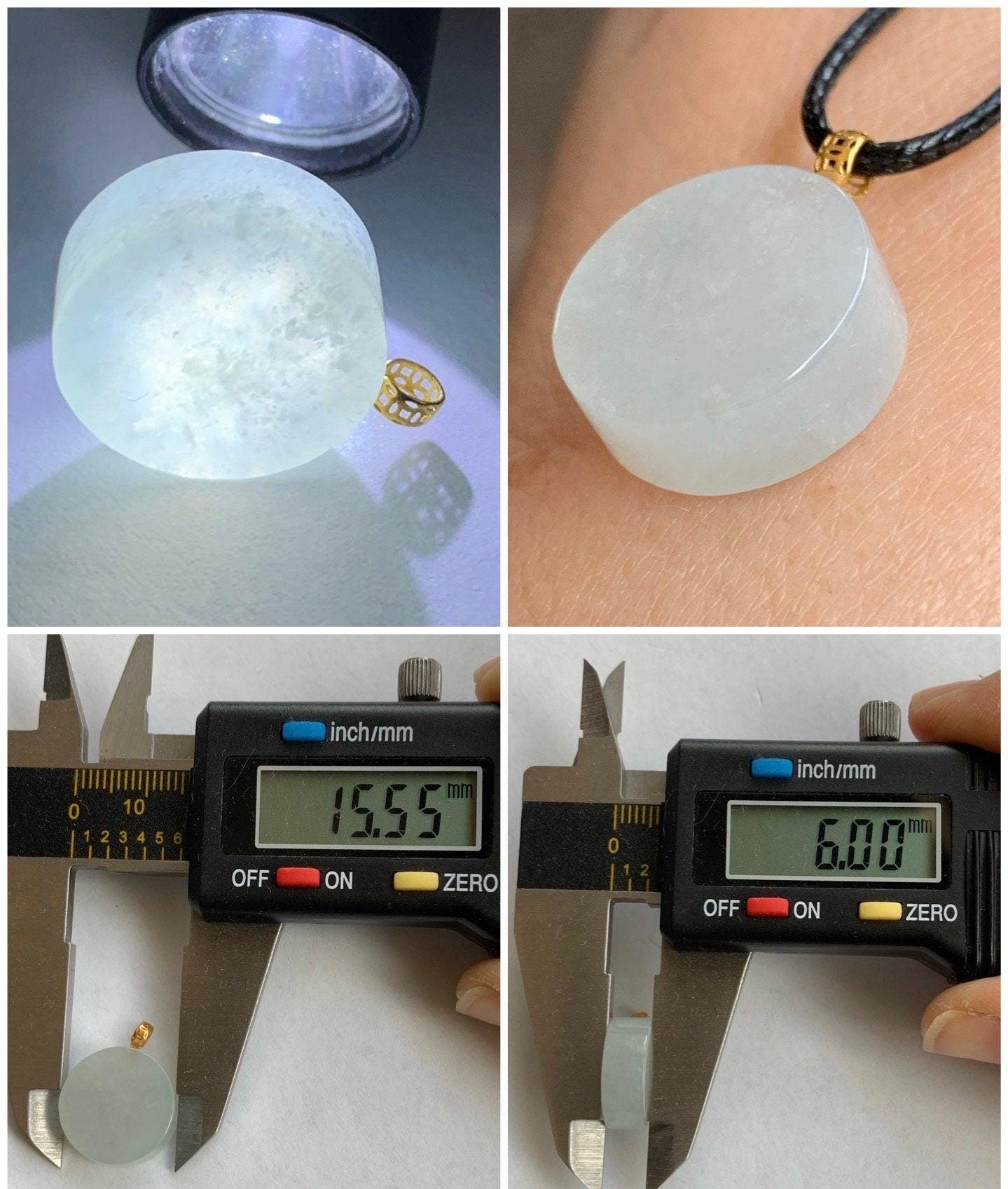 Natural Grade A Icy Translucent Jadeite Blessing Amulet Round