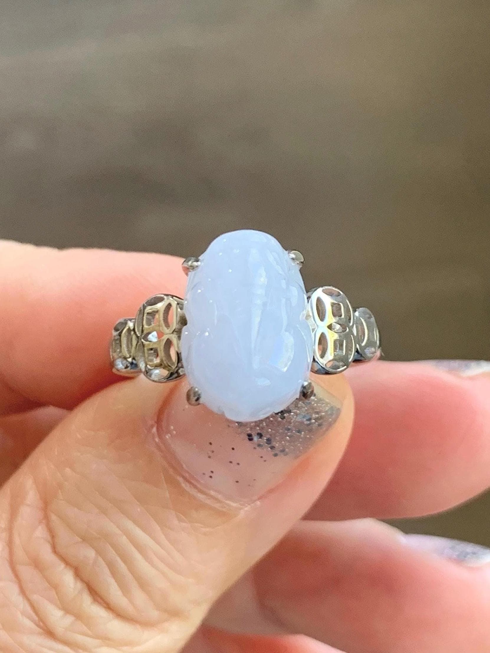 Certified Natural Grade A Icy Translucent Pastel Purple Jade