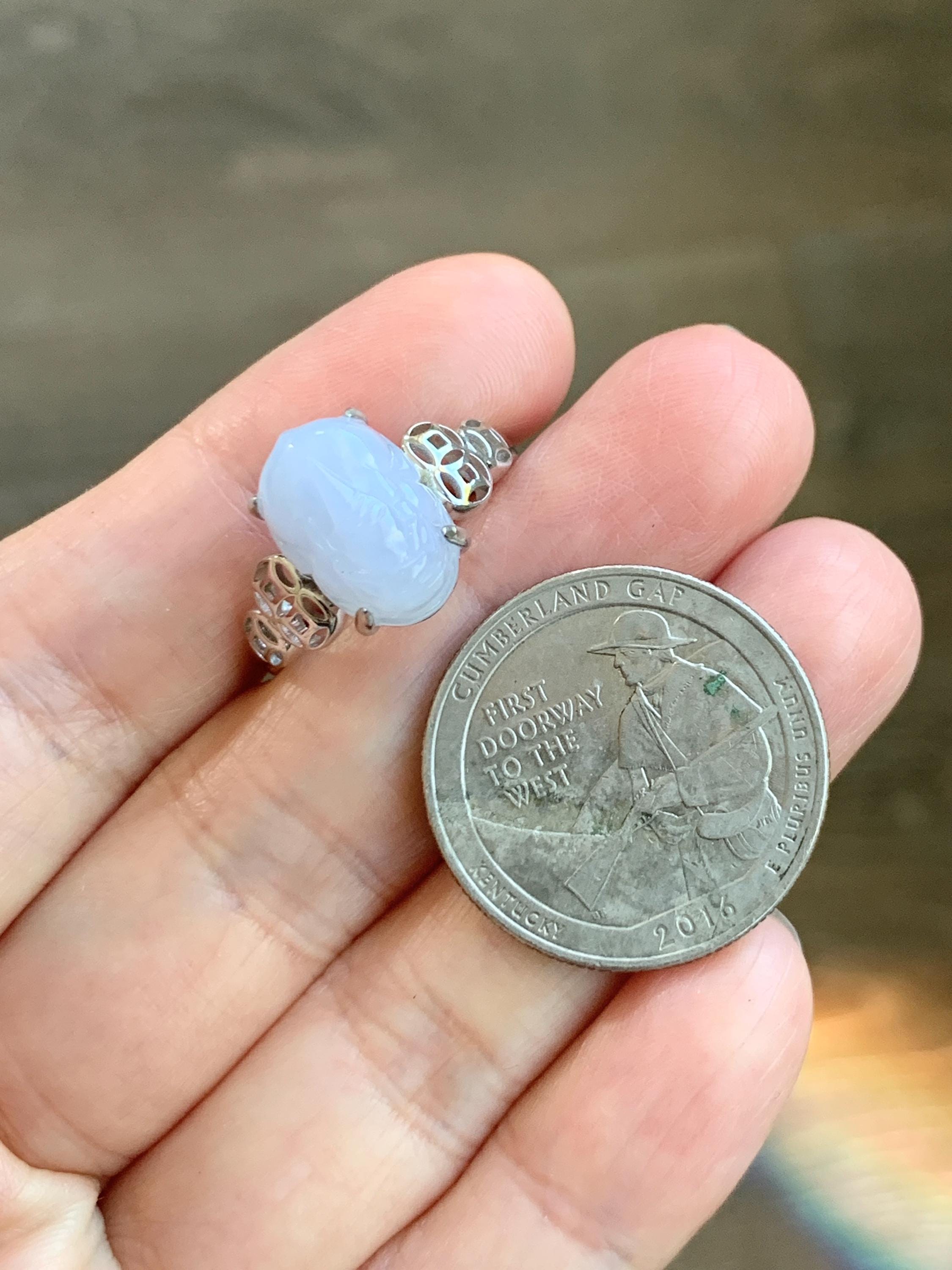 Certified Natural Grade A Icy Translucent Pastel Purple Jade