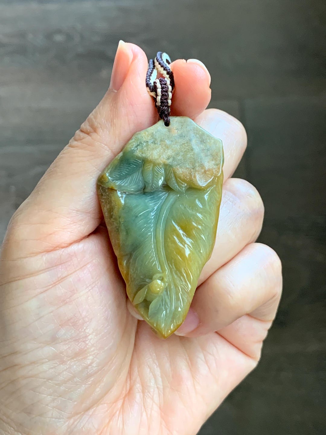 Natural Grade A Guatemalan Yellow & Blue Jade Jadeite W/ Brown Rind ...