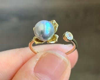 Natural Genuine Saltwater Silver Gray Pearl Round 925