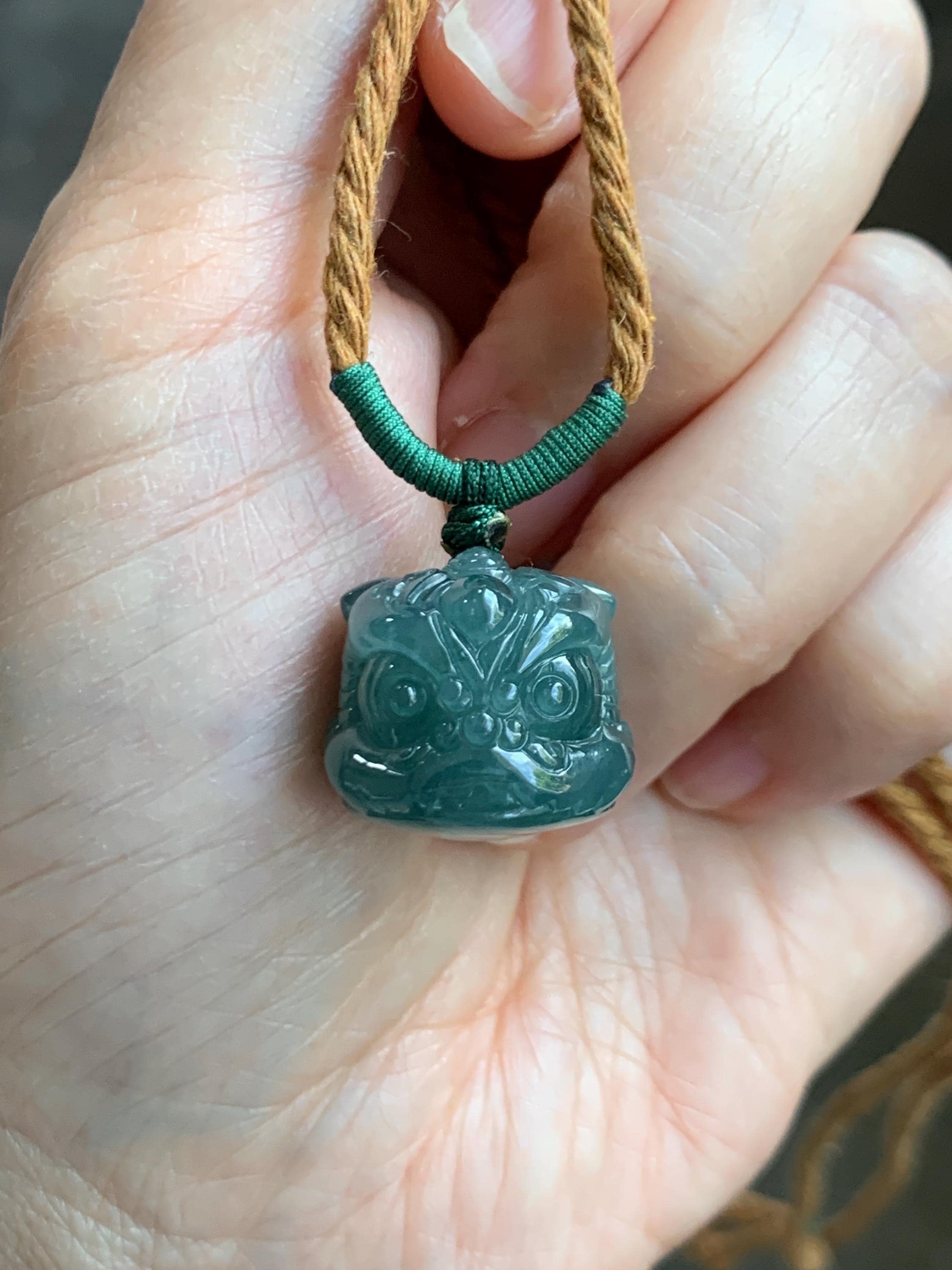 ◆629◆【JADEX 公式アカウント 01 】記念メダル 1930年 Natural Grade A Guatemalan Icy Translucent Dark Teal Blue Jade