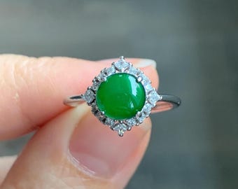 Natural Grade A Guatemalan Icy Translucent Vibrant Green Jade