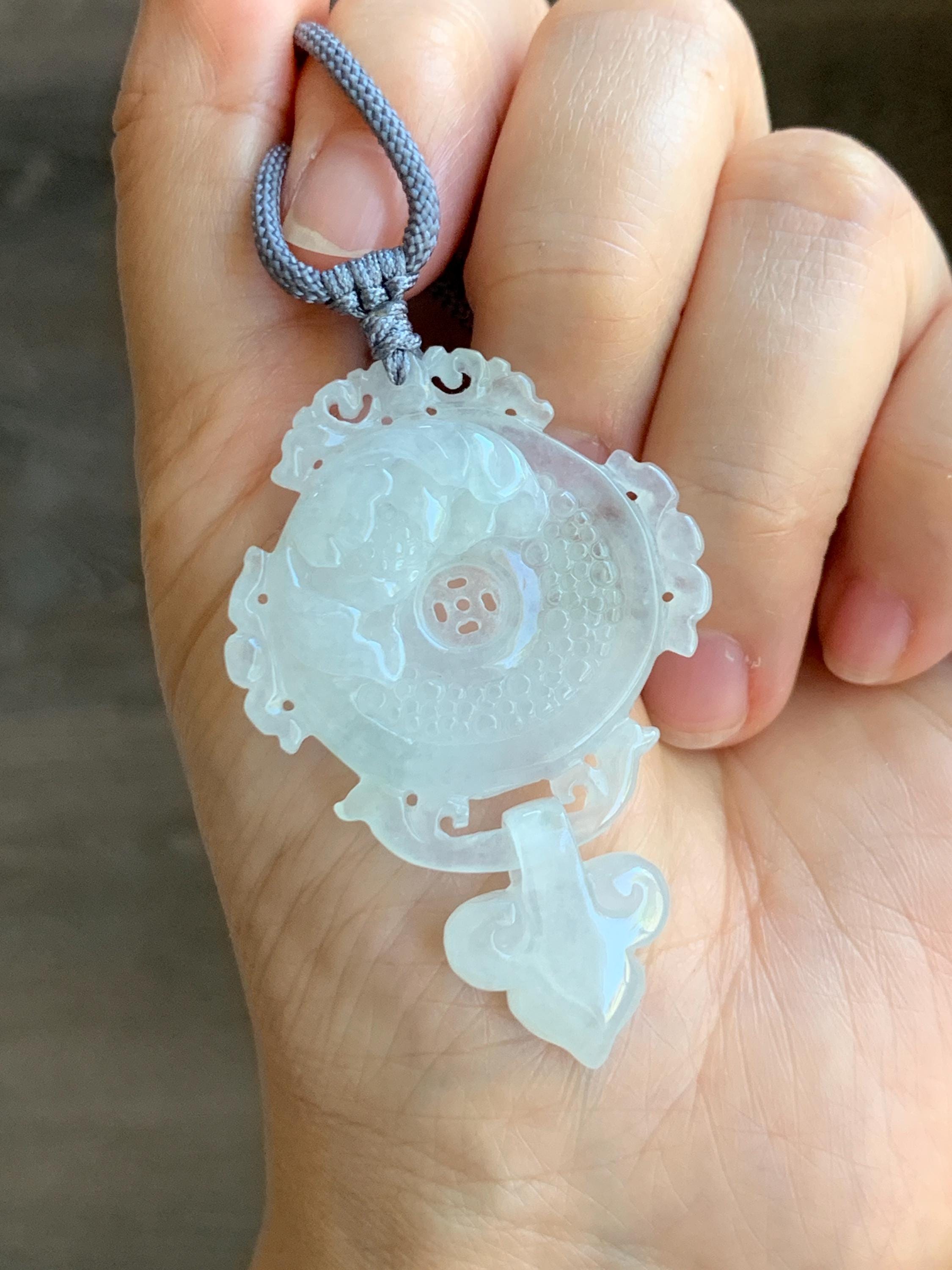 天然グレード A 氷のような高半透明白翡翠ジェダイト蓮の花ピン