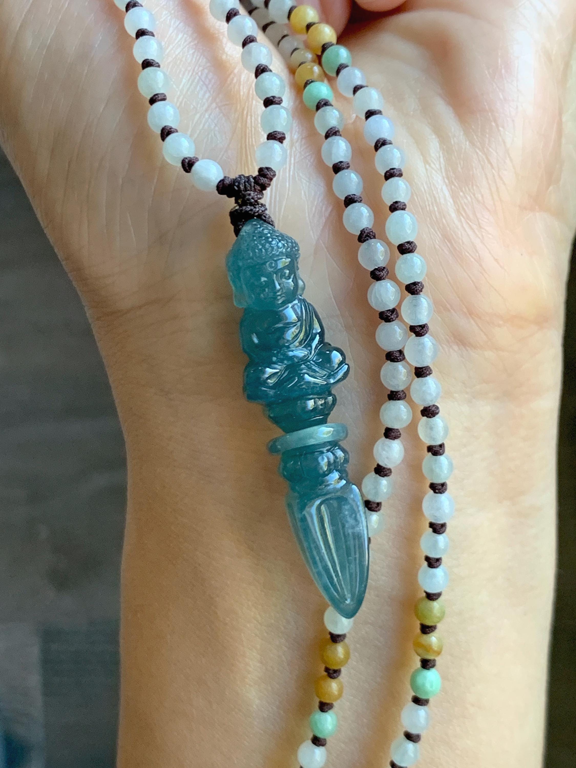 Natural Grade A Guatemalan Icy Translucent Aegean Blue Jade