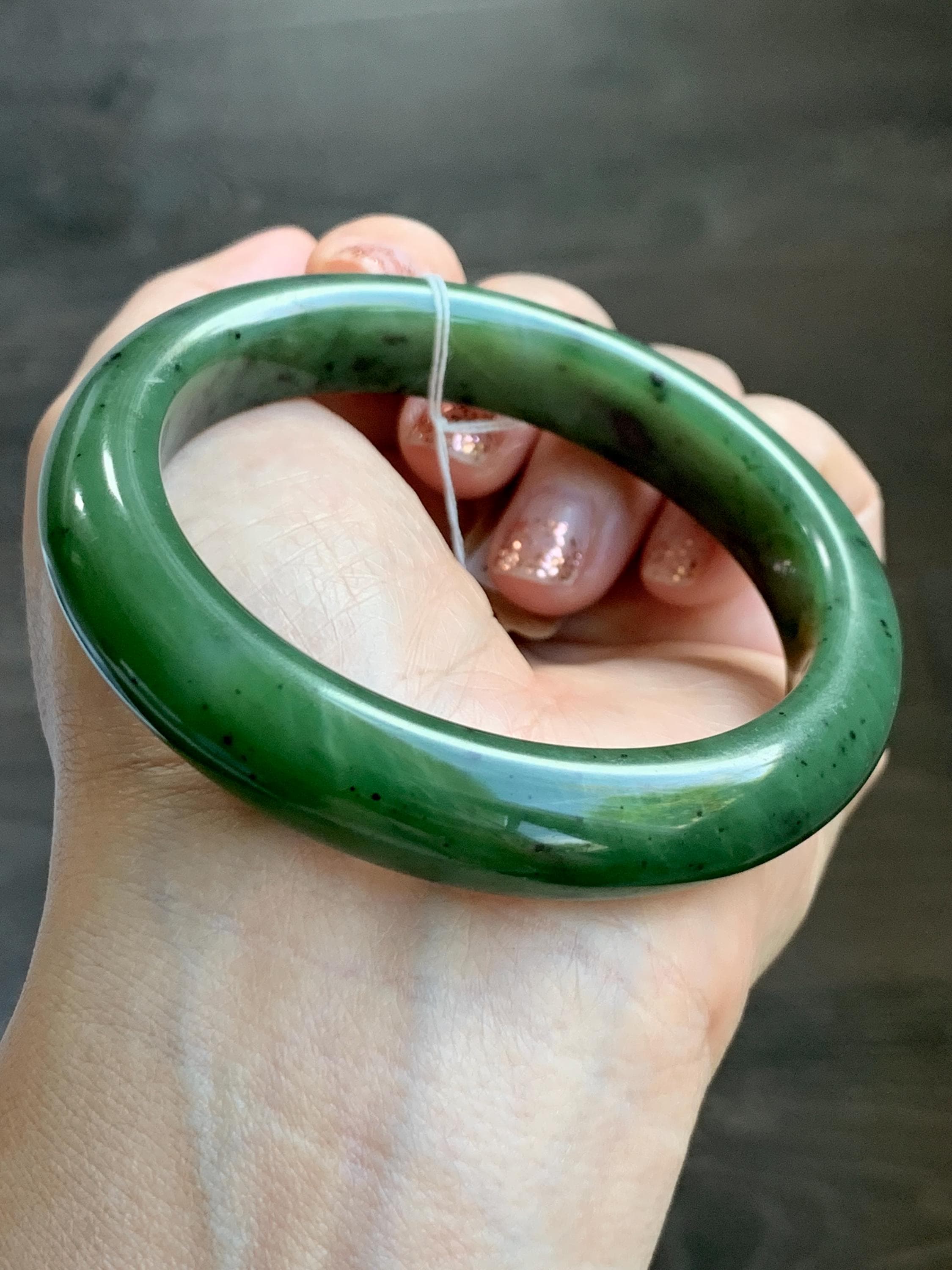 Green nephrite jade bracelet