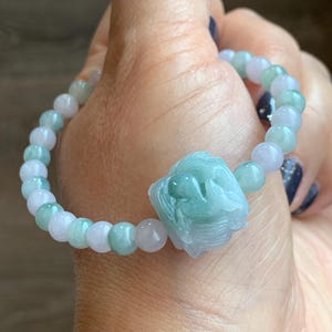 Natural Grade A Icy Translucent Pastel Purple & Green Jade Jadeite