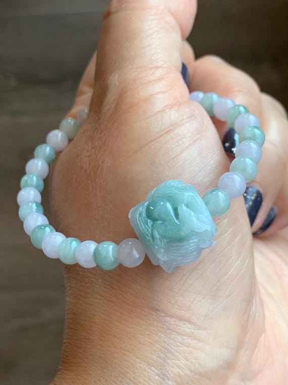 Natural Grade A Icy Translucent Pastel Purple & Green Jade Jadeite
