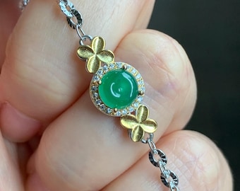 天然グアテマラ氷半透明鮮やかなグリーン翡翠ジェダイトミニピン