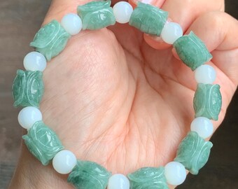 Bracciale di Giada Birmana (Myanmar) e Argento 925, sfere 10 mm - Bracciali Giada - Gioielli Giada - Giada - Pietre - Gioielli in Pietre Dure e Preziose