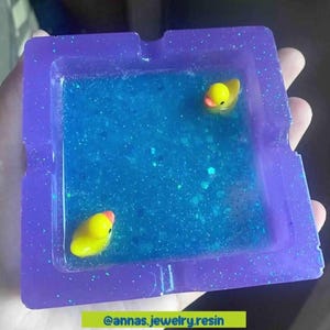 CUSTOM Ashtray with Ducks made from Resin
