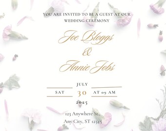 Dainty and elegant Floral wedding card with RSPV card