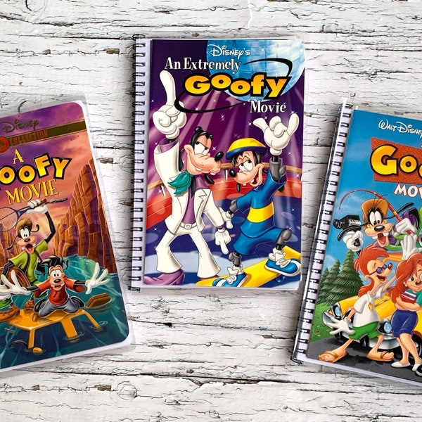 A Goofy Movie and Extremely Goofy Movie VHS notebooks