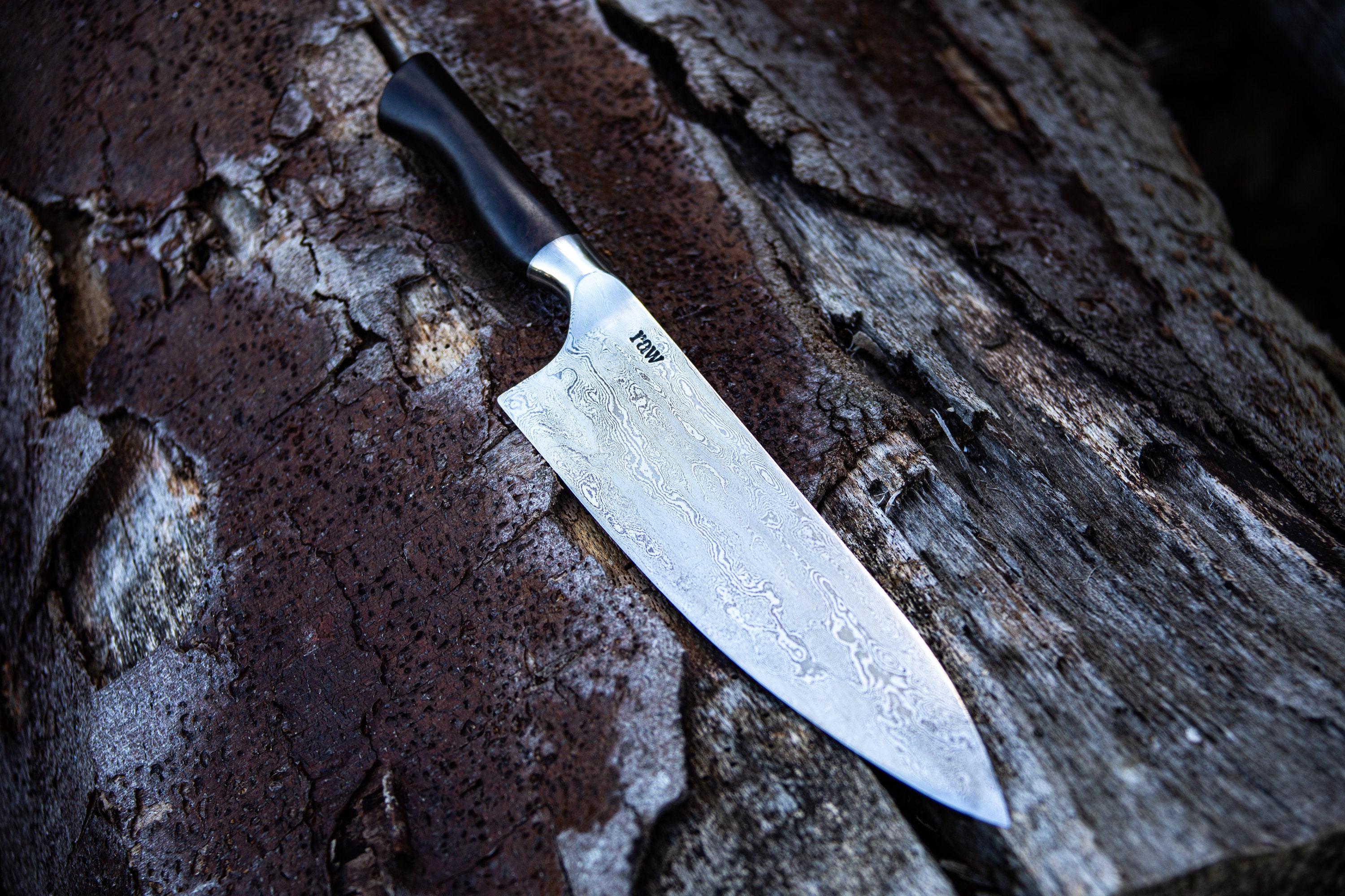 8Inch Damascus Chefs Knife Hand Etsy