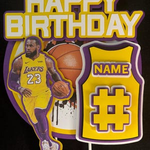 Basketball Cake Topper - Customizable