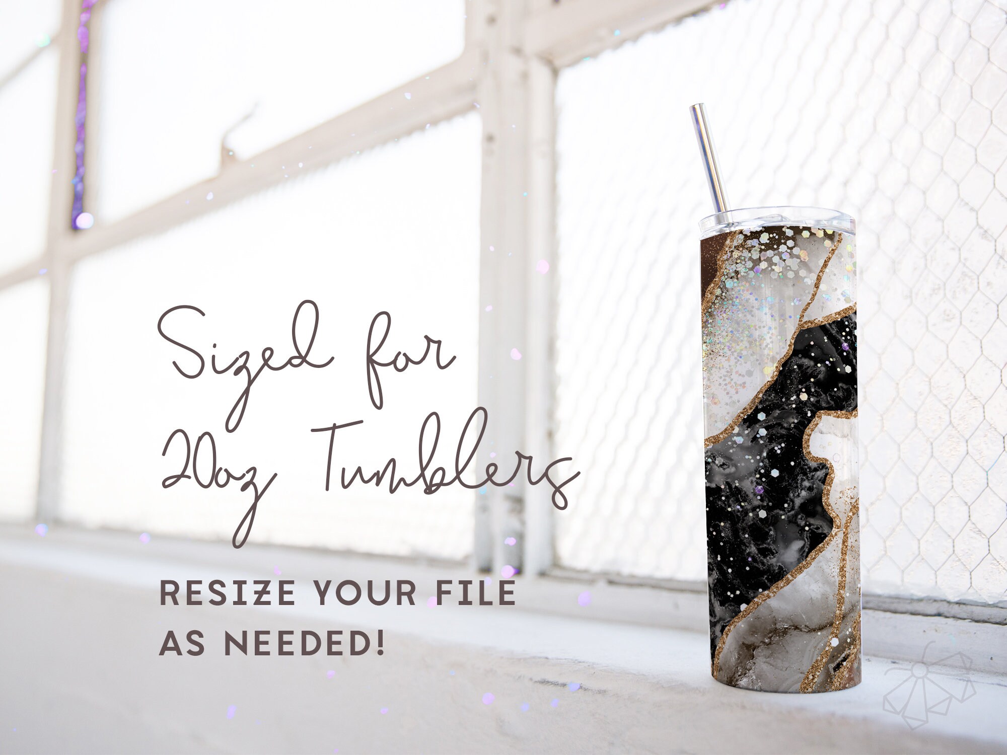 Copper Black Gold Geode Tumbler 20 Oz Seamless Sublimation Design ...