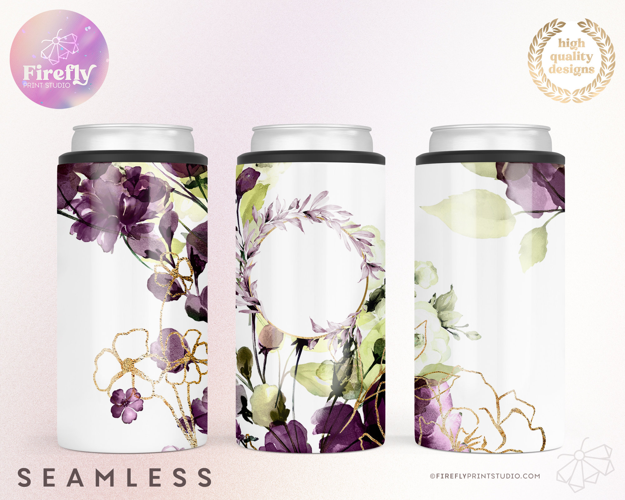 The Seamless Rose 4-in-1 Can Cooler Wrap - Choose Your Color - Printab–  Debbie Does Design