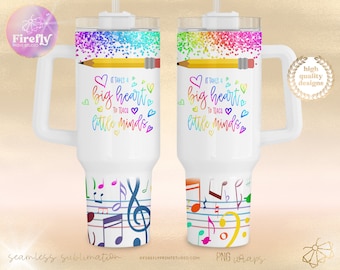 40oz Music Teacher Tumbler Sublimation Designs, For Teachers, Inspirational Quotes, Rainbow Notes, Wrap Cup, Downloads Cup 40OZ051