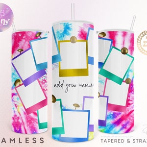 Foto Herz Becher Design, Sublimations Designs, Fotocollage, Tie Dye, 20 oz dünn, 10 Fotos, Tasse, Wrap, Download Tasse, AYO054
