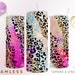 Pink Agate Glitter Animal Print Tumbler, 20oz Skinny Sublimation Design, Leopard, Cheetah, Seamless, Instant Download, Digital File - GLR063