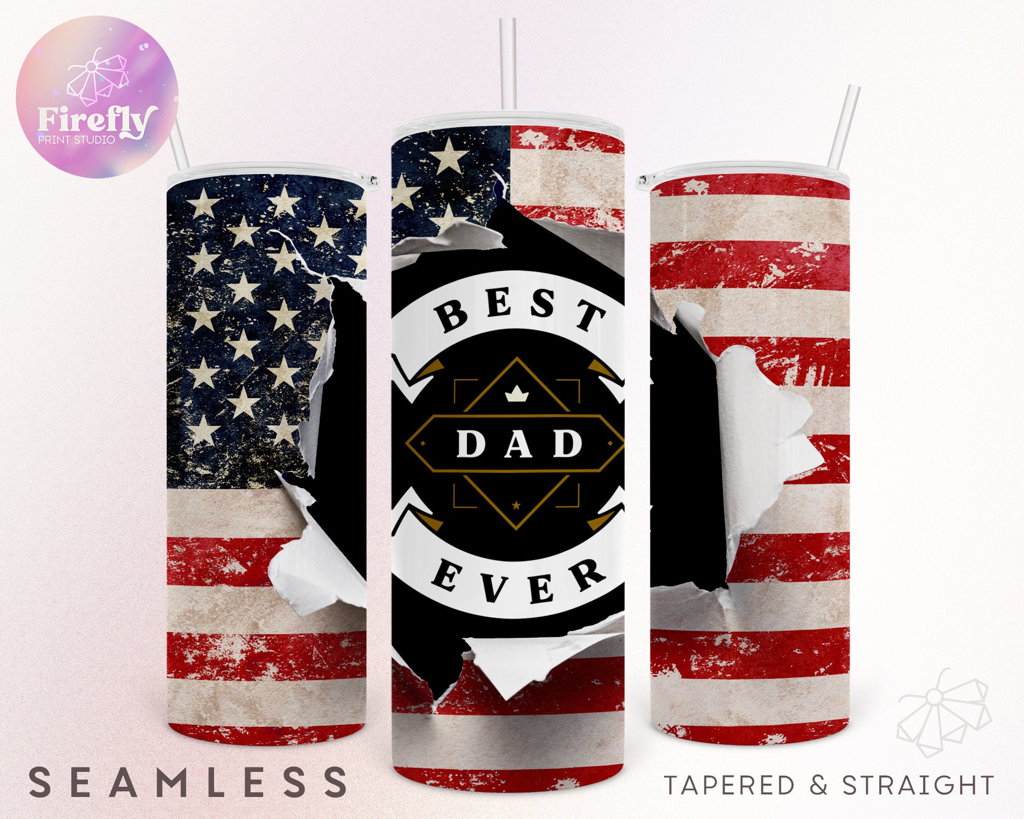 Best Dad Ever 20 Oz Skinny Sublimation Designs for Tumblers - Etsy