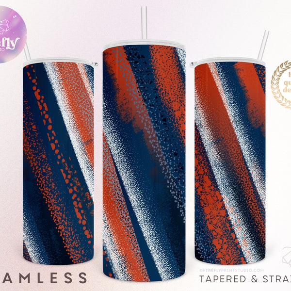 Burnt Orange Navy Blue Stripes Tumbler, 20oz Skinny, Sublimation Designs, Seamless Background, Png Wrap, Men, Abstract, Download Png DAD104