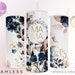 Watercolor Florals Mama 20 oz Skinny Tumbler, Floral, Flowers, Cottage, Navy, Gold, Sublimation Designs, Seamless, Instant Download - MOM035