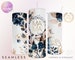 Watercolor Florals Mama 20 oz Skinny Tumbler, Floral, Flowers, Cottage, Navy, Gold, Sublimation Designs, Seamless, Instant Download - MOM035 