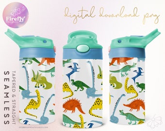 Dinosaurs FlipTop, Kids Sippy, Sublimation Designs, 12oz Flip Top Wrap, Kids Cup, Summer, Digital Downloads, Back To School Cup, FLP002