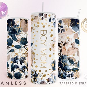 Junge Mama, Aquarell Florals Mama 20 oz Skinny Becher, Muttertag, Blumen, Gold, Sublimationsdesigns, Tasse, Instant Download Tasse, FLR094