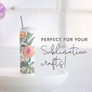 Nana Tumbler Wrap, Mothers Day Wrap, Add Your Grandkids Names, 20oz Skinny, Pretty Flowers Floral Sublimation Designs Downloads Cup FLR197 image 4