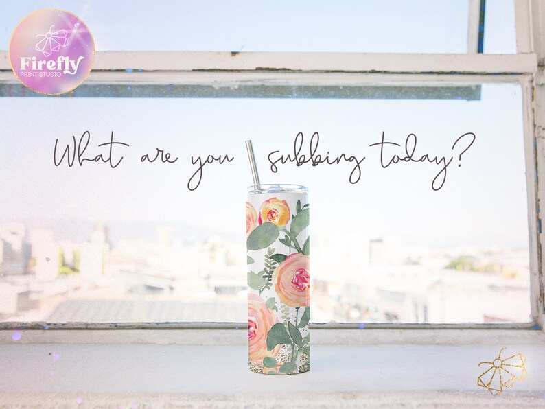 Nana Tumbler Wrap, Mothers Day Wrap, Add Your Grandkids Names, 20oz Skinny, Pretty Flowers Floral Sublimation Designs Downloads Cup FLR197 image 3