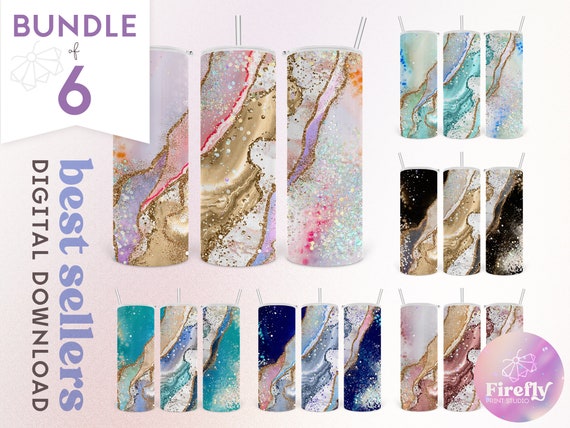 Geode Tumbler Bundle For Sublimation, 20 oz Skinny Tumbler, Straight and Tapered, Cup, Digital Download, Tumbler Wrap Repeat - GEOBD001