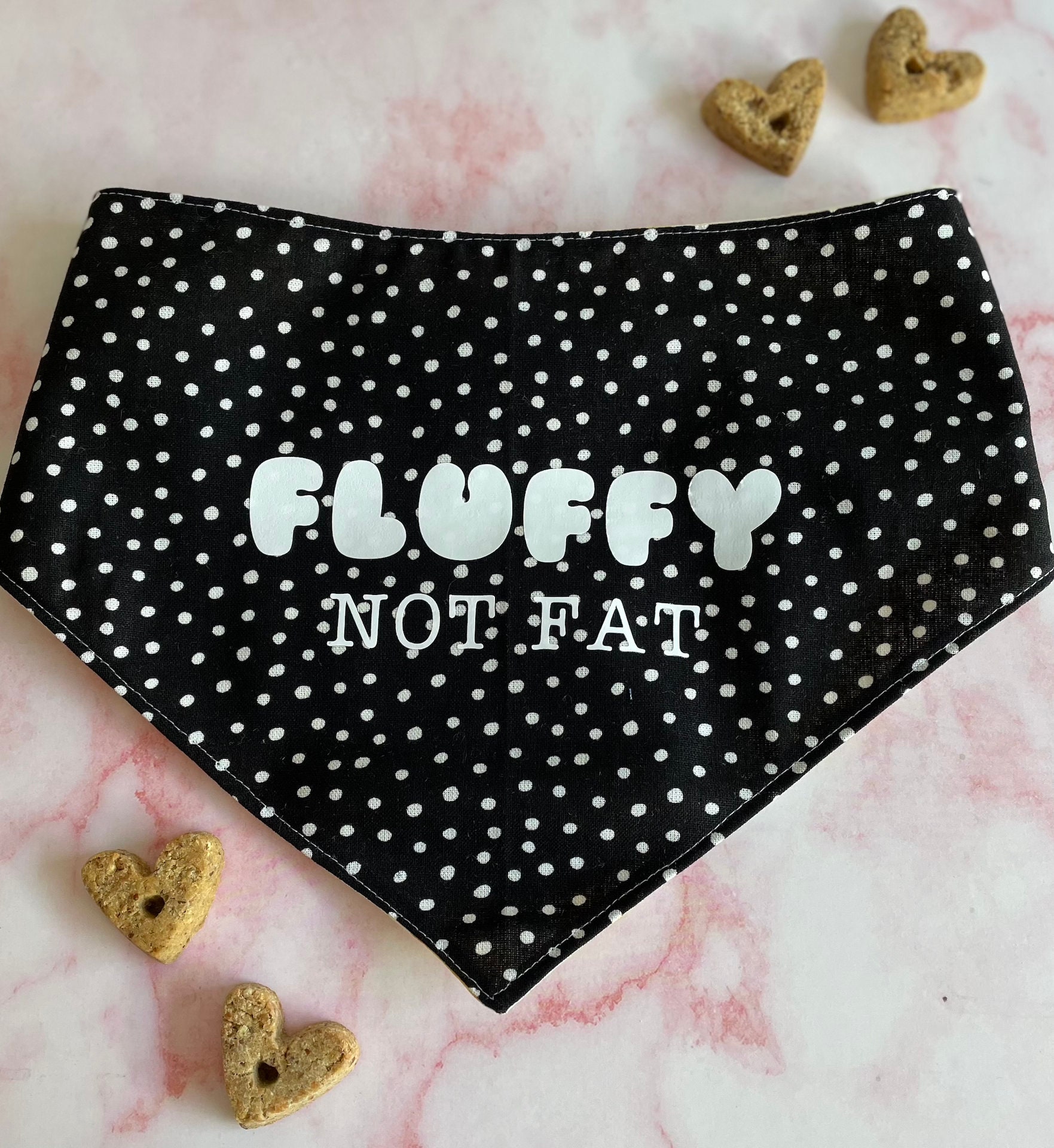 Not Fat Just Fluffy Bandanas, Funny Dog Bandanas Pet Bandana for Sale by  MrPawMerch