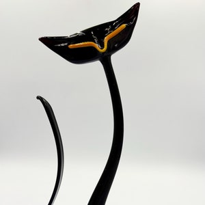Handcrafted Glass Cat Statue - Unique Elegant Feline Figurine for Cat Lovers - Handmade Animal Decor and Gifts