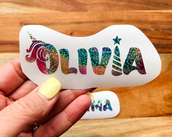 Magic Unicorn Font, Personalised Name Vinyl Decal | Custom Name Sticker | Great for water bottles, glasses, kids books and much more.
