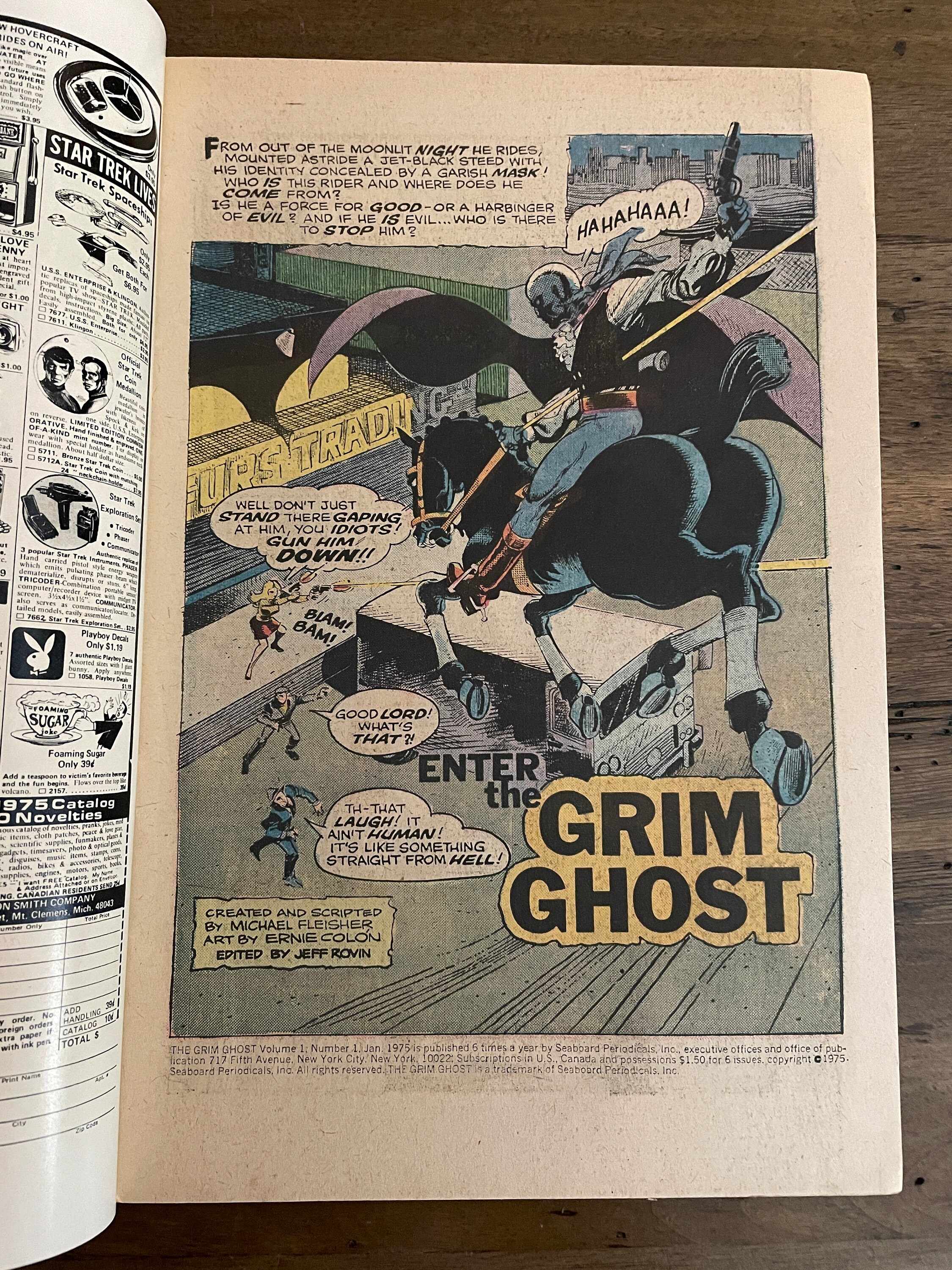 The Grim Ghost #1 Atlas Comics 1975 Origin & 1st App Satan Cover Chan ...