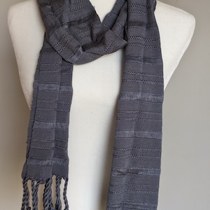 Soft unisex Scarf hand-made from fine silk Cotton, Backstrap loom handwoven Silky Chalina, Shawls & Wraps,