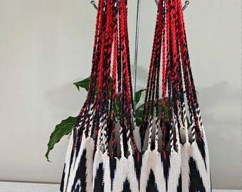 Ikat Markt Einkaufstasche, Schultertasche aus handgefärbter Baumwolle, Nachhaltige Einkaufstasche, Traditionelle guatemaltekische Einkaufstasche
