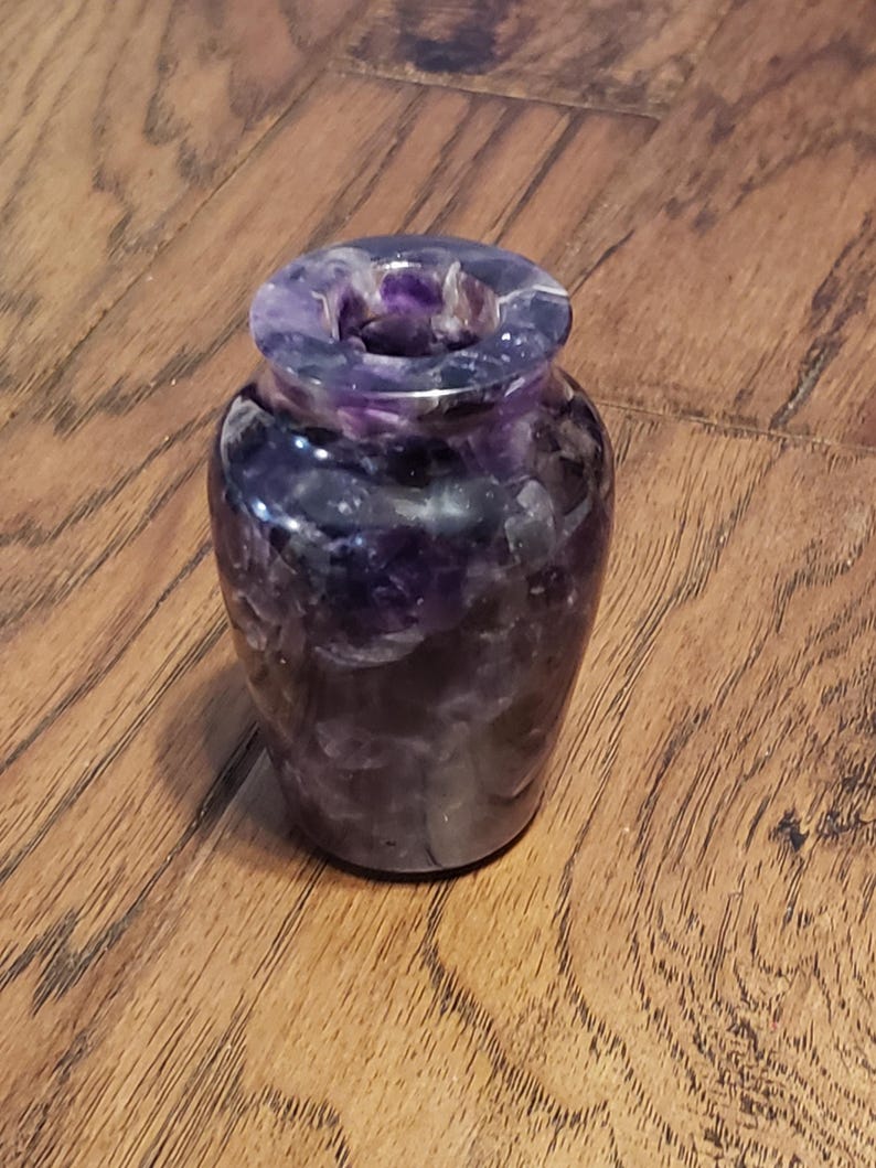 Amethyst Tumbled Stone Vase, Decorative Vase, Bathroom Decor, Home