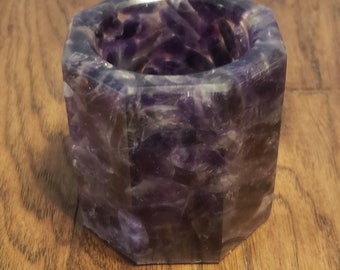 Amethyst Stone Make up Brush Holder, Pen Holder, Candle Holder, Housewarming Gift, Bathroom Decor, Home Decor, Gift for Mom, Gift for Her