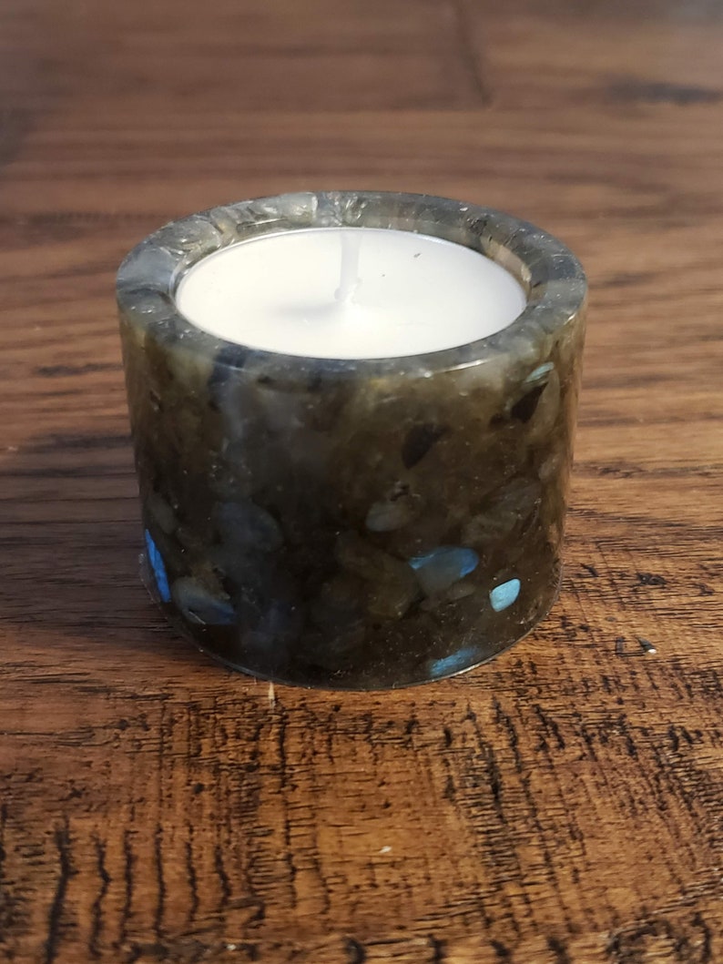 Tea Light Candle Holder, Stone Candle Holder, Bath Decor, Housewarming Gift, Gift for Mom, Gift for Her, Labradorite, Fluorite, Amethyst Labradorite